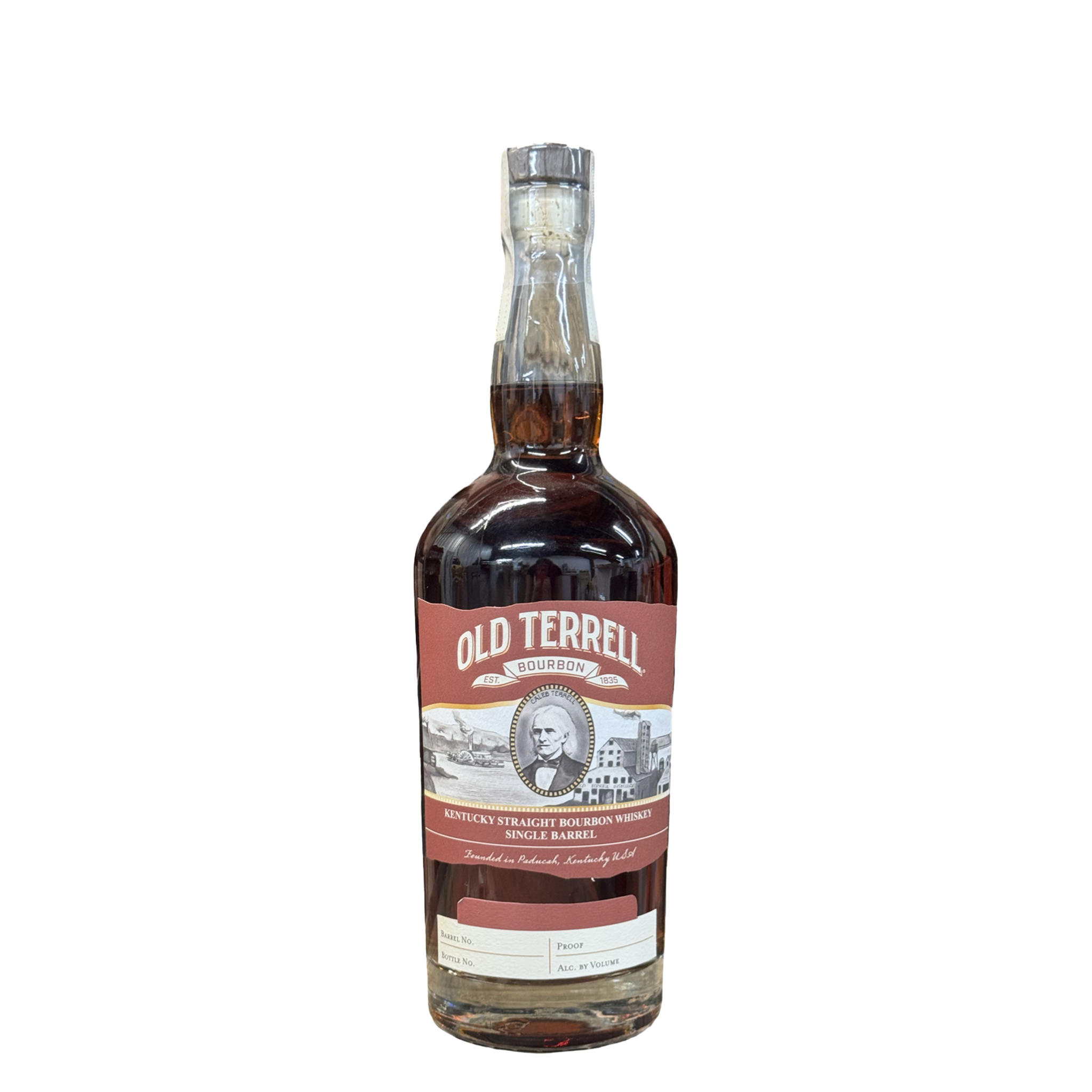 Bottle of Old Terrel Kentucky Straight Bourbon Whiskey Single Barrel 750ml