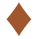 Brown diamond-shaped object on a white background